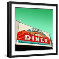 Diner Neon Retro Sign in America-Salvatore Elia-Framed Photographic Print