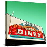 Diner Neon Retro Sign in America-Salvatore Elia-Stretched Canvas