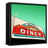 Diner Neon Retro Sign in America-Salvatore Elia-Framed Stretched Canvas