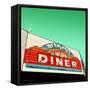Diner Neon Retro Sign in America-Salvatore Elia-Framed Stretched Canvas