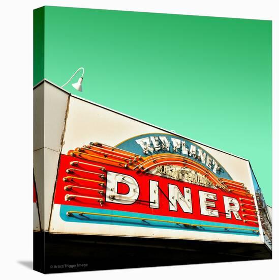 Diner Neon Retro Sign in America-Salvatore Elia-Stretched Canvas