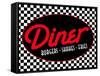 Diner-Jace Grey-Framed Stretched Canvas