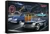 Diners and Cars III-null-Framed Stretched Canvas