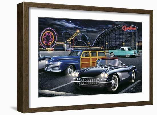 Diners and Cars III-null-Framed Art Print