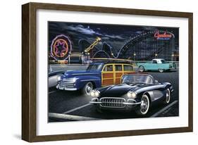 Diners and Cars III-null-Framed Art Print