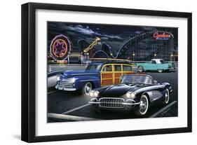 Diners and Cars III-null-Framed Art Print