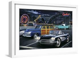 Diners and Cars III-null-Framed Art Print
