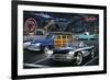 Diners and Cars III-null-Framed Art Print