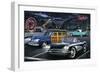 Diners and Cars III-null-Framed Premium Giclee Print