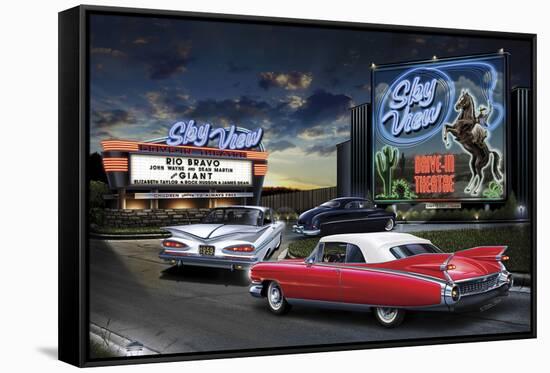Diners and Cars IV-null-Framed Stretched Canvas