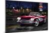 Diners and Cars V-null-Mounted Premium Giclee Print