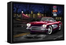 Diners and Cars V-null-Framed Stretched Canvas