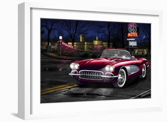 Diners and Cars V-null-Framed Art Print