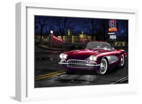 Diners and Cars V-null-Framed Art Print