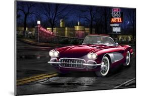Diners and Cars V-null-Mounted Art Print