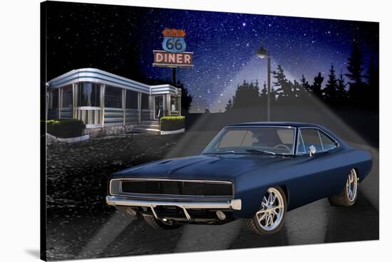 Diners and Cars VI-null-Stretched Canvas