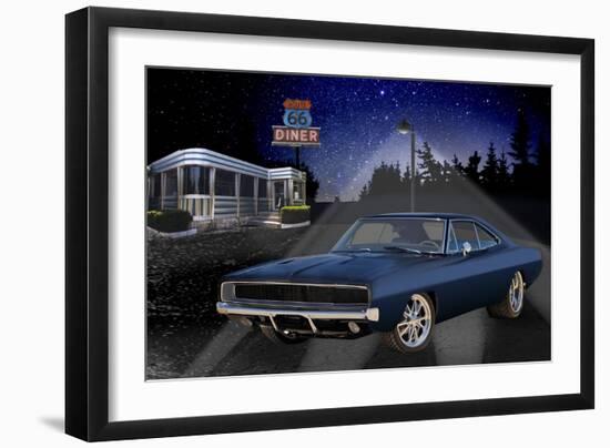 Diners and Cars VI-null-Framed Art Print