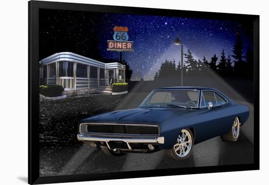 Diners and Cars VI-null-Framed Art Print