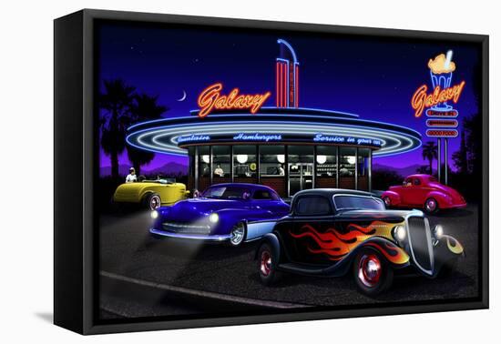 Diners and Cars VII-null-Framed Stretched Canvas