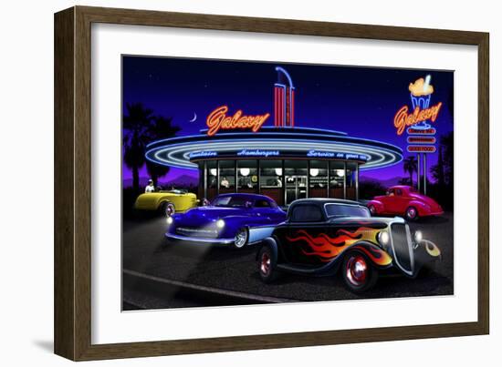 Diners and Cars VII-null-Framed Art Print
