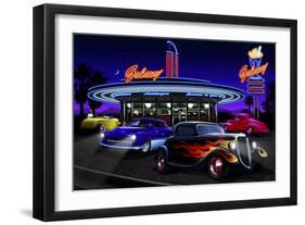 Diners and Cars VII-null-Framed Art Print