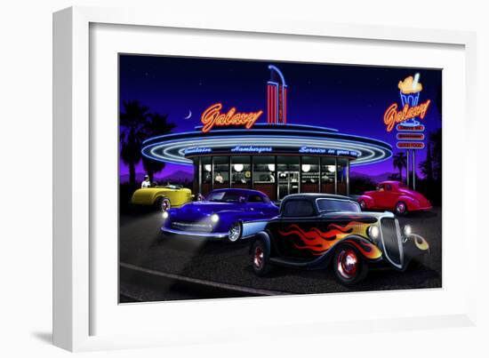 Diners and Cars VII-null-Framed Art Print