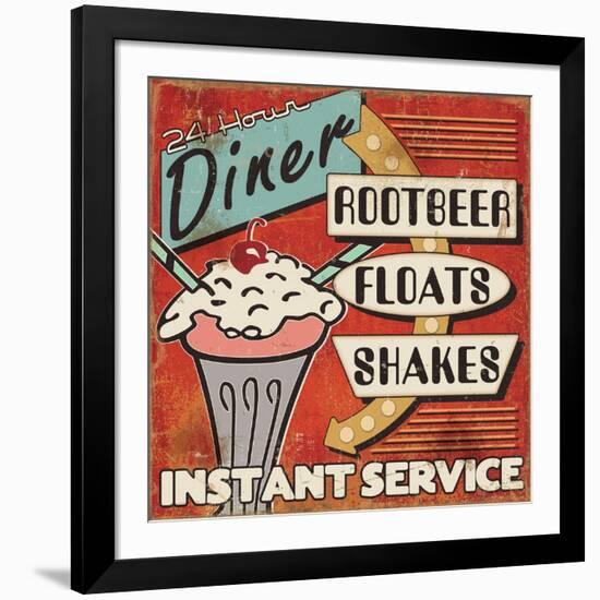 Diners and Drive Ins III-Pela Design-Framed Art Print