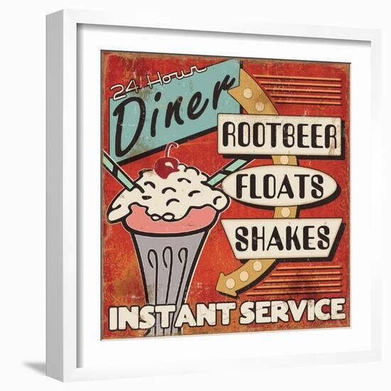 Diners and Drive Ins III-Pela Design-Framed Art Print