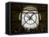 Diners Behind Famous Clocks in the Musee d'Orsay, Paris, France-Jim Zuckerman-Framed Stretched Canvas