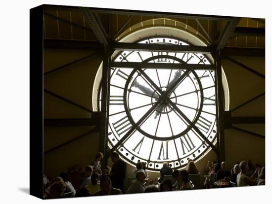 Diners Behind Famous Clocks in the Musee d'Orsay, Paris, France-Jim Zuckerman-Stretched Canvas