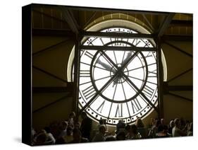 Diners Behind Famous Clocks in the Musee d'Orsay, Paris, France-Jim Zuckerman-Stretched Canvas