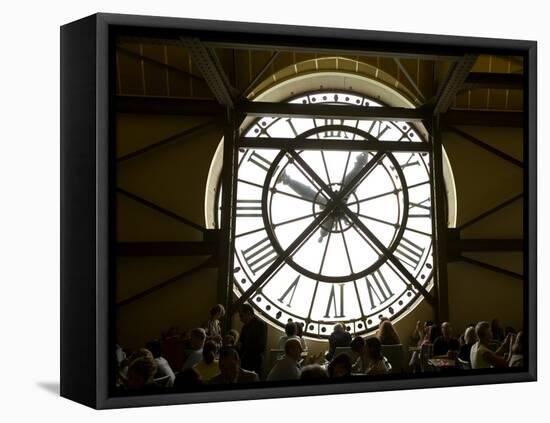 Diners Behind Famous Clocks in the Musee d'Orsay, Paris, France-Jim Zuckerman-Framed Stretched Canvas