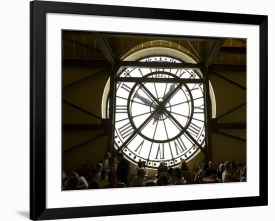 Diners Behind Famous Clocks in the Musee d'Orsay, Paris, France-Jim Zuckerman-Framed Photographic Print