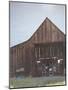 Diners Enjoying A Locally Sourced Dinner Inside An Old Barn In Sierraville Valley, California-Shea Evans-Mounted Photographic Print