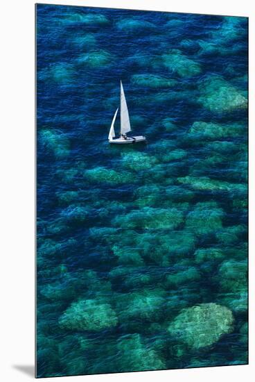 Dinghy off Bonifacio-Jon Hicks-Mounted Premium Photographic Print