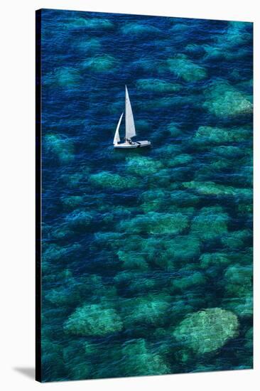 Dinghy off Bonifacio-Jon Hicks-Stretched Canvas