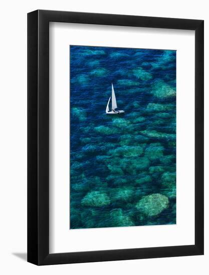 Dinghy off Bonifacio-Jon Hicks-Framed Photographic Print