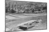 Dinghy Tied to Pier at Isthmus Cove-null-Mounted Photographic Print