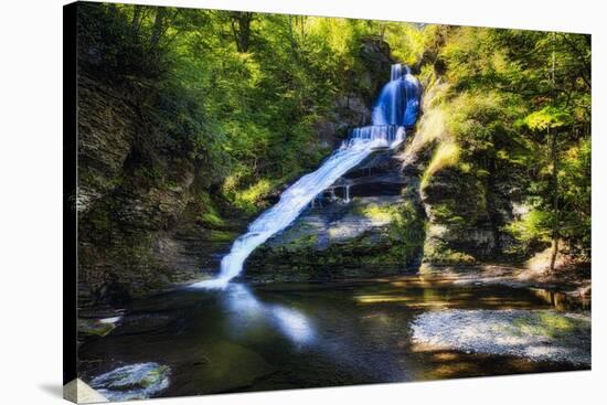 Dingmans Fall in Summer, Pennsylvania-George Oze-Stretched Canvas