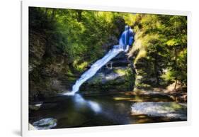 Dingmans Fall in Summer, Pennsylvania-George Oze-Framed Photographic Print