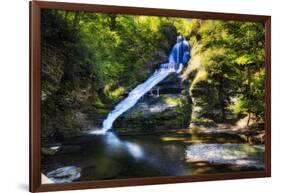 Dingmans Fall in Summer, Pennsylvania-George Oze-Framed Photographic Print