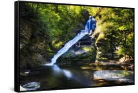 Dingmans Fall in Summer, Pennsylvania-George Oze-Framed Stretched Canvas