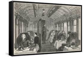 Dining Car on the Great Northern Railway-null-Framed Stretched Canvas