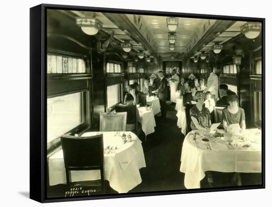 Dining Car with Passengers, 1925-Asahel Curtis-Framed Stretched Canvas