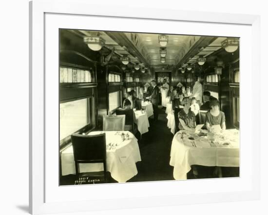 Dining Car with Passengers, 1925-Asahel Curtis-Framed Giclee Print