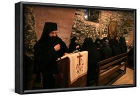 Dining hall at Koutloumoussiou monastery, Mount Athos, Greece-Godong-Framed Photographic Print