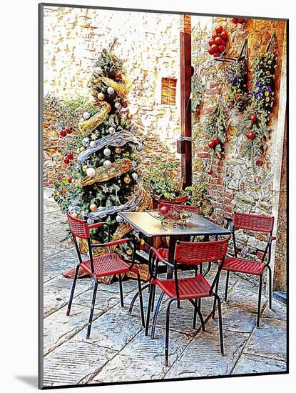 Dining Outside At Christmas Panicale-Dorothy Berry-Lound-Mounted Giclee Print