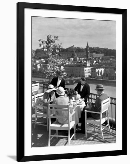 Dining Outside at Restaurant on Roof of Excelsior Hotel-Alfred Eisenstaedt-Framed Photographic Print