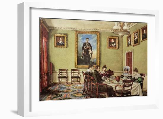 Dining Room at Langton Hall, Family at Breakfast, c.1832-3-Mary Ellen Best-Framed Giclee Print