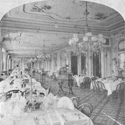 'Dining Room, Baldwin Hotel, San Francisco, USA, Late 19th Century